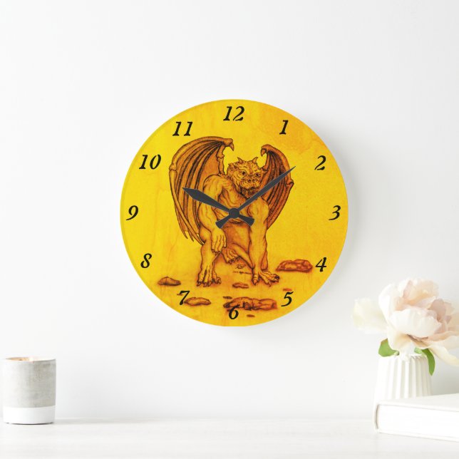 Grande Horloge Ronde Golem Gargoyle (Maison)