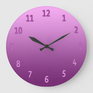 Grande Horloge Ronde Gradient Simple Coloré Rose