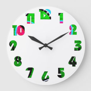 Grande Horloge Ronde Graffiti 12 Numéro superposer wccn