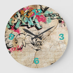Grande Horloge Ronde Graffiti avec des nombres