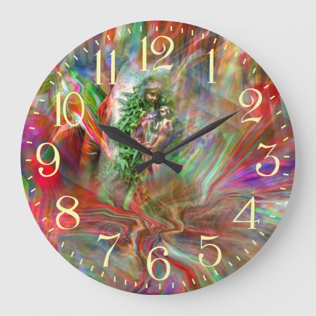 Grande Horloge Ronde Graffiti Madonna Wall Clock (Recto)
