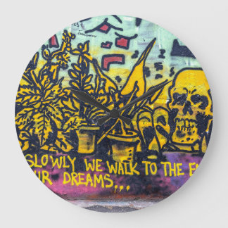 Grande Horloge Ronde Graffiti urbain Art Abstrait