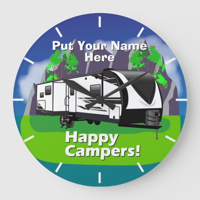 Grande Horloge Ronde Grand Design Imagine 2670MK Happy Campers Design (Recto)