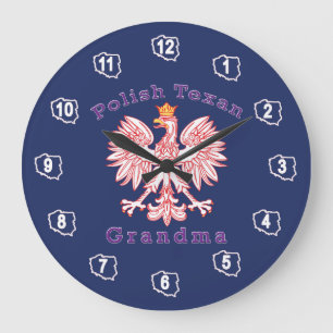 Grande Horloge Ronde Grand-mère de l'aigle texan polonais