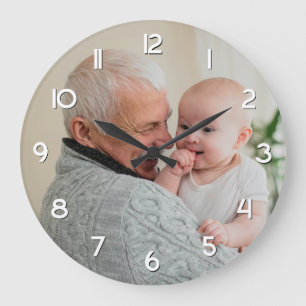 Grande Horloge Ronde Grand-père et grand-fils Photo de famille