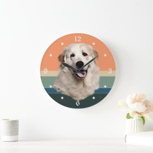 Grande Horloge Ronde Grand Pyrénées Chien Retro coucher de soleil