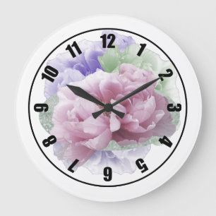 Grande Horloge Ronde Grandes aiguilles florales