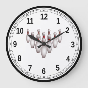 Grande Horloge Ronde Grandes) goupilles de bowling d'horloge murale (