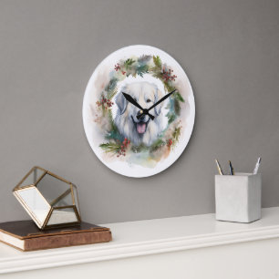 Grande Horloge Ronde Grandes Pyrénées Tasse de Noël de la couronne