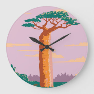 Grande Horloge Ronde Grandiers Baobab