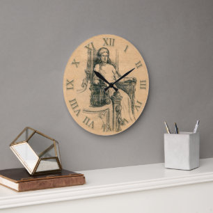 Grande Horloge Ronde Graphiques crayon de dame sur l'artisanat