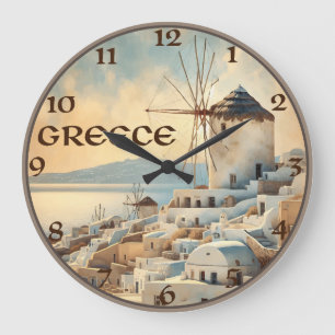 Grande Horloge Ronde Grèce Windmills de Mykonos