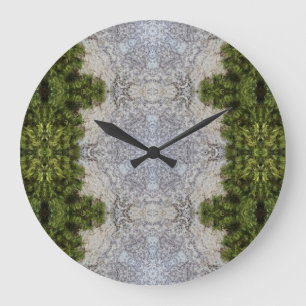 Grande Horloge Ronde Green Moss & Earth Nature Art