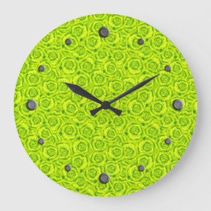 Grande Horloge Ronde Green neon ,rose , green , bright , modern , elega