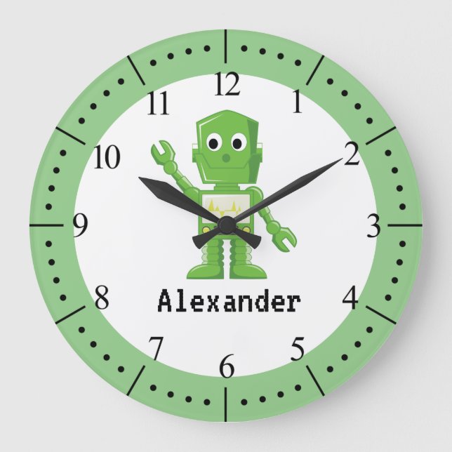 Grande Horloge Ronde Green Robot (Recto)