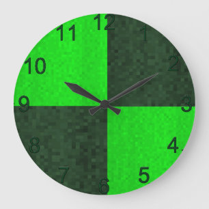 Grande Horloge Ronde Green Two Toned Mosaic, Large Wall Clock