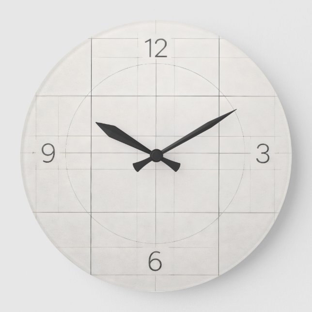 Grande Horloge Ronde Grid Time — Minimal Architectural (Recto)