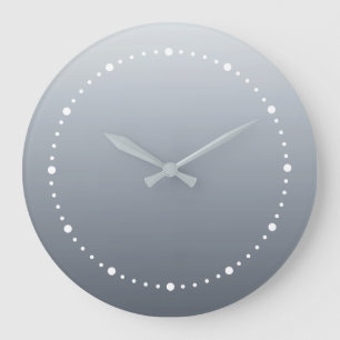 Grande Horloge Ronde Gris argenté profond à tons clairs