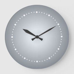Grande Horloge Ronde Gris argenté profond à tons clairs