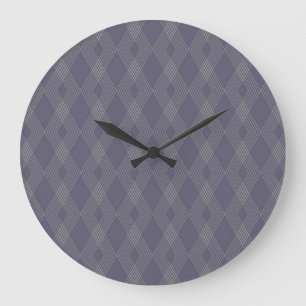 Grande Horloge Ronde Gris, cool, tendance, simple, moderne zig zag moti