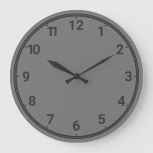 Grande Horloge Ronde Gris foncé