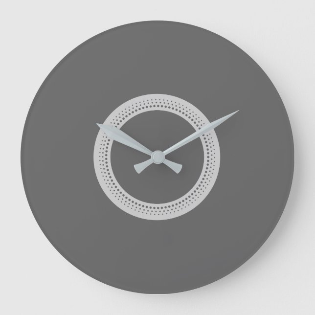 Grande Horloge Ronde Gris foncé moderne (Recto)