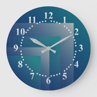 Grande Horloge Ronde Gris turquoise de marine
