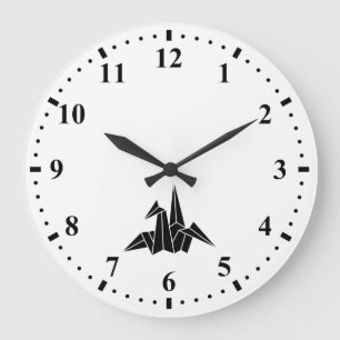 Grande Horloge Ronde Grue en papier