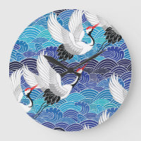 Grue japonaise : Motif orné d'oiseaux.