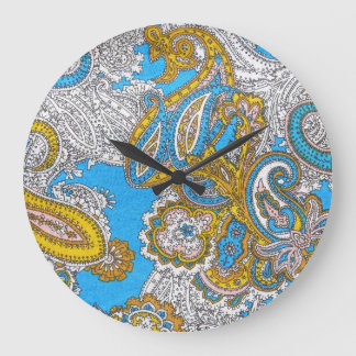 Grande Horloge Ronde Grungy Ornement psychédélique islamique Grungy