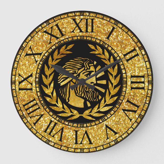Grande Horloge Ronde Guerrier grec en or (Recto)