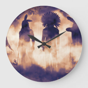 Grande Horloge Ronde Guerriers autochtones : Foggy Ancestral Emergence