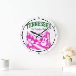 Grande Horloge Ronde Guitare de l'État volontaire du Tennessee