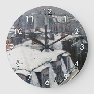 Grande Horloge Ronde Gustave Caillebotte - Toits sous la neige