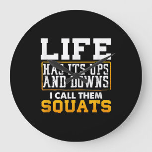 Grande Horloge Ronde Gym Entraînement Poids Squat Hommes Femmes