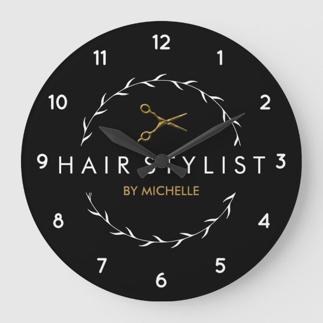 Grande Horloge Ronde Hairstyliste moderne moderne moderne et personnali (Recto)