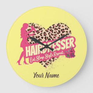 Grande Horloge Ronde Hairtraver leopard Hair Hustler Hairstylist