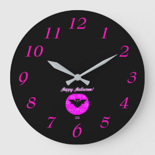Grande Horloge Ronde Halloween Bat Acrylic Wall Clock