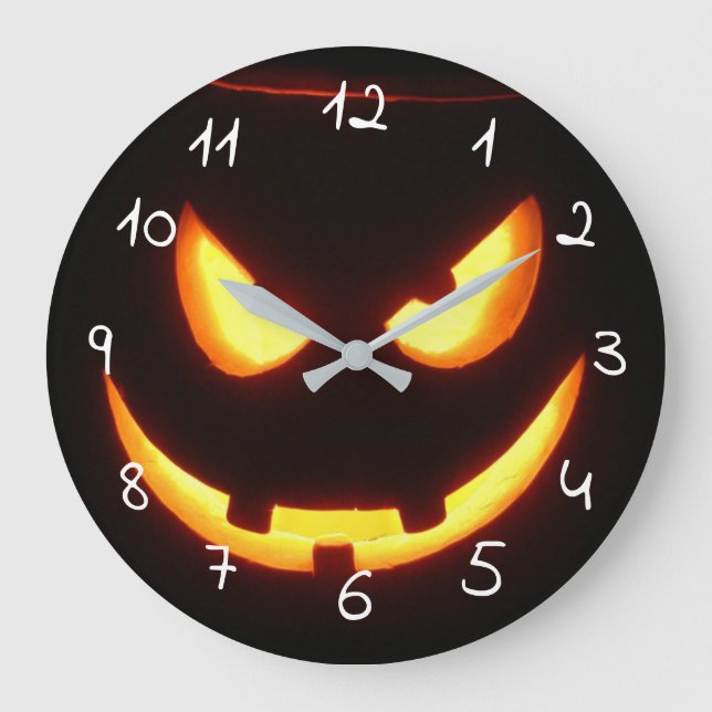 Grande Horloge Ronde Halloween effrayant (Recto)