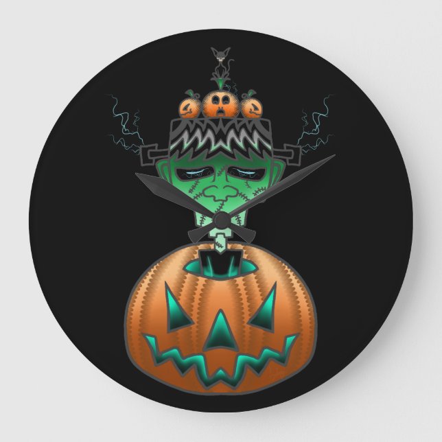 Grande Horloge Ronde Halloween Horror Punk Zombie (Recto)