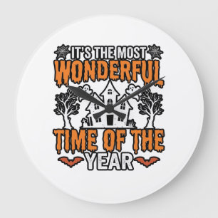 Grande Horloge Ronde Halloween Merveilleux Moment De L'année Chemise Vi