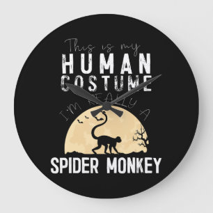 Grande Horloge Ronde Halloween Spider Monkey Horreur Déplaisante