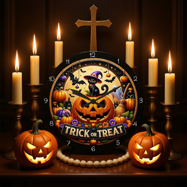 Grande Horloge Ronde Halloween Spooky Cute Clock (Créateur téléchargé)