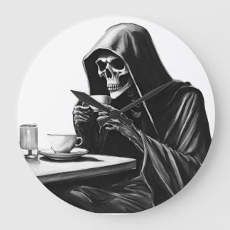 Grande Horloge Ronde Halloween Tea Time