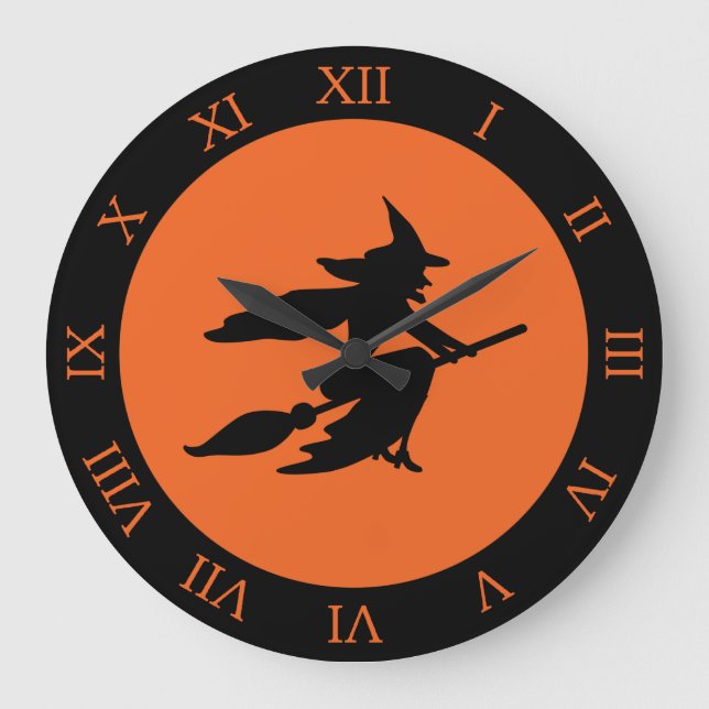 Grande Horloge Ronde Halloween Witch (Recto)