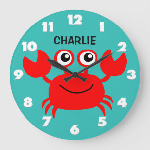 Grande Horloge Ronde Happy Crab custom wall clock