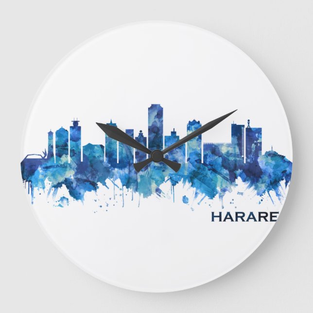 Grande Horloge Ronde Harare Zimbabwe Skyline Blue (Recto)