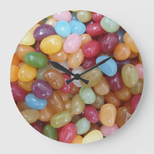Grande Horloge Ronde Haricots de gelée colorés