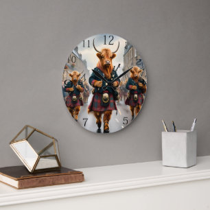 Grande Horloge Ronde Harmonie des Highlands : groupe de vaches highland