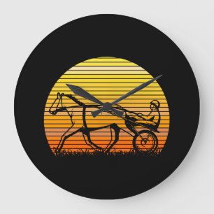 Grande Horloge Ronde Harness Racing Race Horse Sunset Silhouette